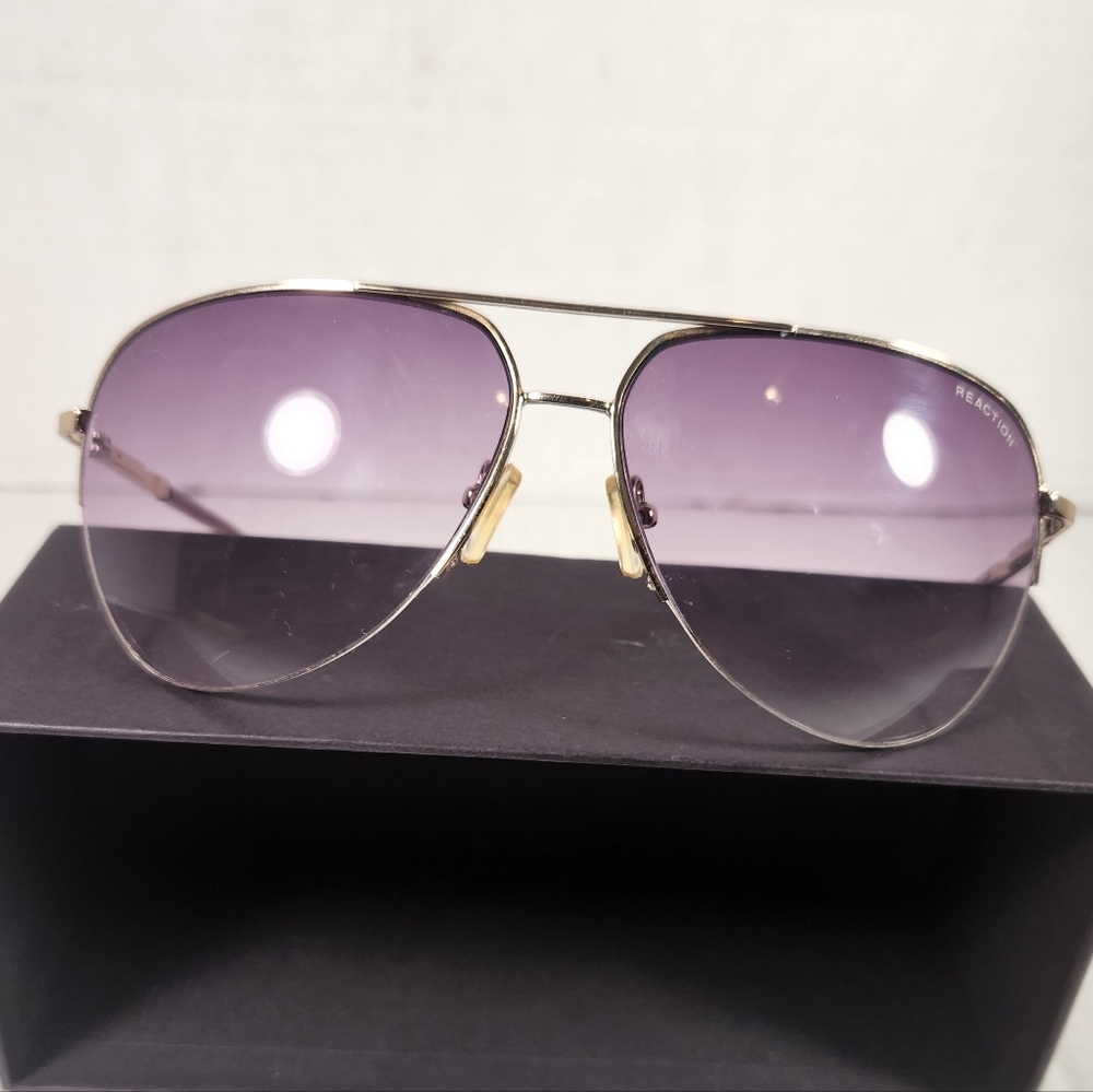 Unisex Kenneth Cole Reaction Aviator Sunglasses with Bluish Purple Lenses